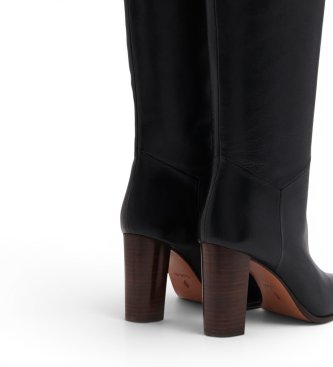 BA&SH Bottes en Cuir Ciry noir