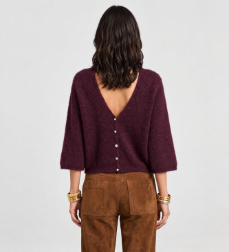 BA&SH Cardigan bordeaux Isaac