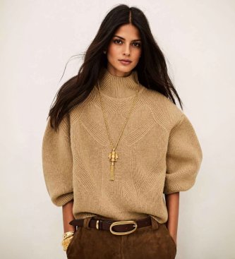 BA&SH Maglione Lola cammello