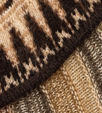 BA&SH Poncho en laine Prato marron