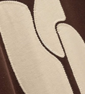 BA&SH Felpa oversize ricamata Bart marrone