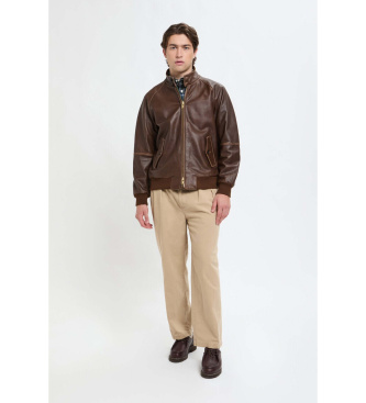 Baracuta Rjava usnjena jakna G9