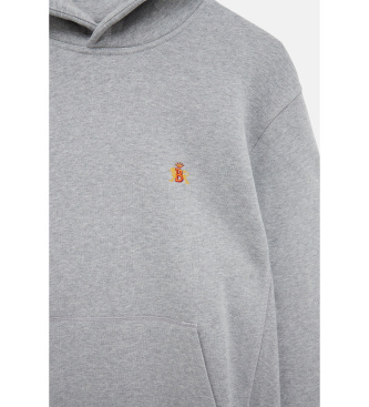 Baracuta Mikina s kapuco in logotipom iz sive volne
