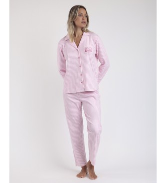 Aznar Innova Pyjama ouvert  manches longues Love Pink rose