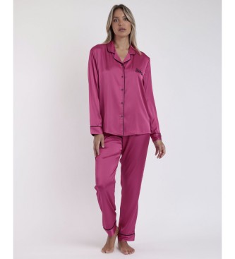 Aznar Innova ppen Pyjamas Lngrmad Satin Barbie Vintage Rosa