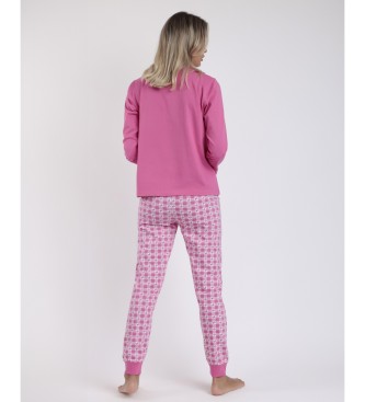 Aznar Innova Vichy Moody Langarm-Pyjama Barbie Rosa