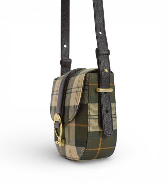 Barbour Elm green tartan messenger bag