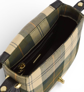 Barbour Elm green tartan messenger bag