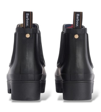 Barbour Black Halton Chelsea Welly boots