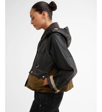 Barbour Giacca cerata Liza, nera, marrone