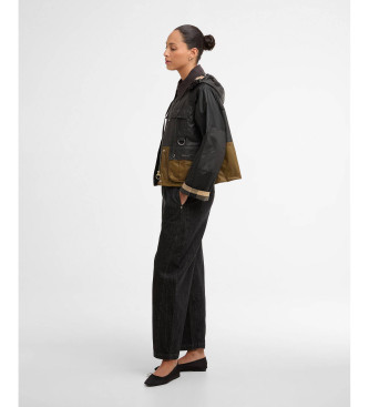Barbour Giacca cerata Liza, nera, marrone