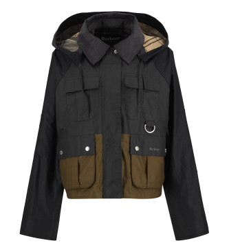 Barbour Giacca cerata Liza, nera, marrone