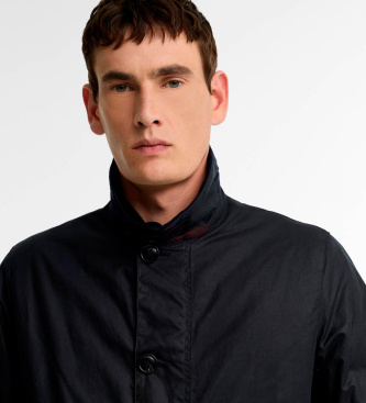 Barbour Navy Wax Mac waxed jacket
