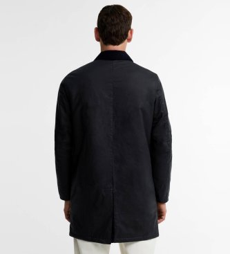 Barbour Navy Wax Mac waxed jacket