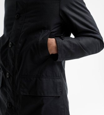 Barbour Navy Wax Mac waxed jacket