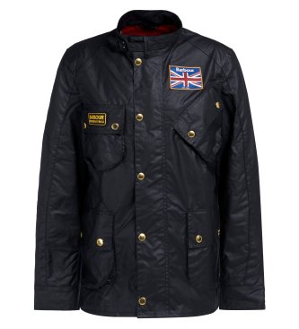 Barbour Chaqueta Union Jack International Wax negro