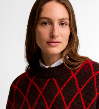 Barbour Adina Fair Isle sweater i brun