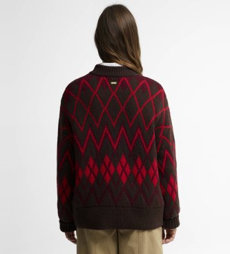 Barbour Adina Fair Isle sweater i brun