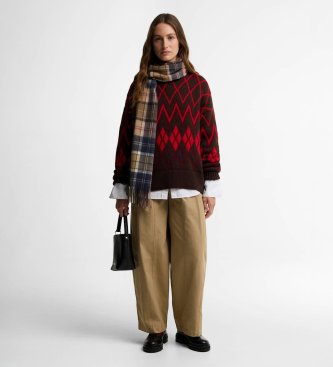 Barbour Adina Fair Isle sweater i brun