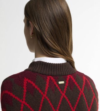 Barbour Adina Fair Isle sweater i brun