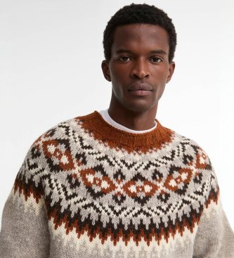 Barbour Pull Fair Isle gris