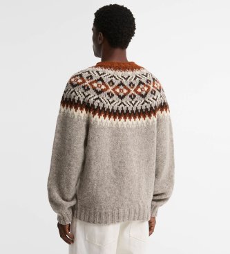 Barbour Pull Fair Isle gris