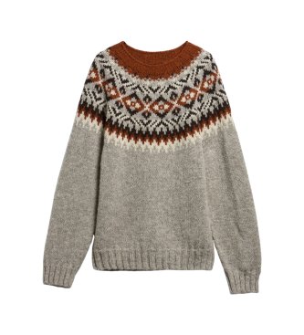 Barbour Pull Fair Isle gris