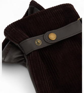 Barbour Luvas de pele Nelson castanho