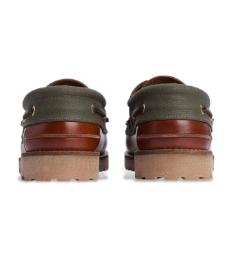 Barbour Barco de convs Nautic em pele castanho, verde