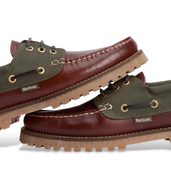 Barbour Barco de convs Nautic em pele castanho, verde