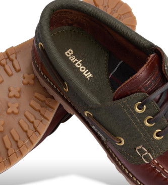 Barbour Barco de convs Nautic em pele castanho, verde