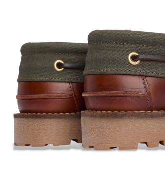 Barbour Barco de convs Nautic em pele castanho, verde