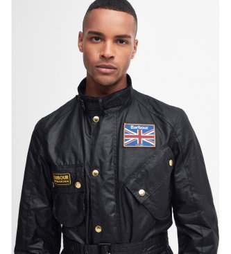 Barbour Chaqueta Union Jack International Wax negro