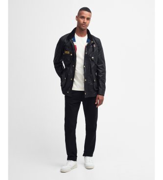 Barbour Chaqueta Union Jack International Wax negro