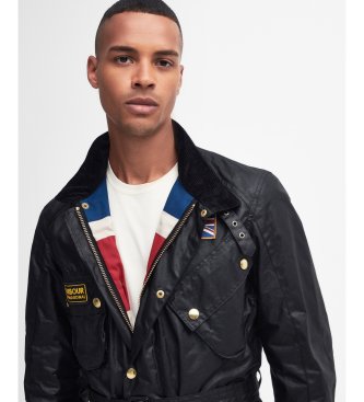 Barbour Chaqueta Union Jack International Wax negro