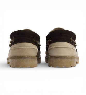 Barbour Leren dekschoenen bruin, beige 