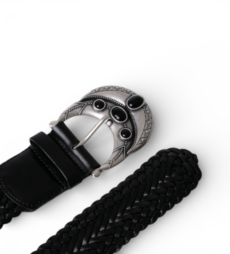 BA&SH Cintura in pelle nera Bolbi