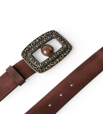 BA&SH Cintura in pelle marrone Boni