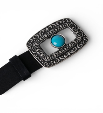 BA&SH Cintura in pelle nera Boni