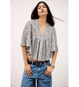 BA&SH Blouse Cara argent