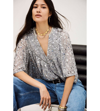BA&SH Blouse Cara argent