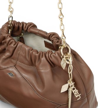 BA&SH Mini sac en cuir June marron