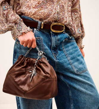 BA&SH Sac Mini Nappa June Tote marron
