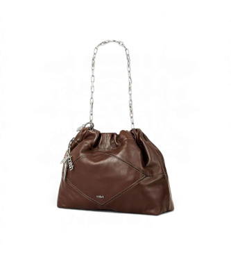 BA&SH Sac Mini Nappa June Tote marron