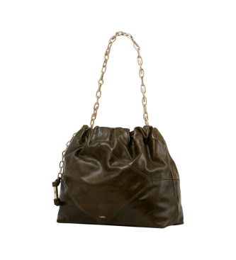 BA&SH Usnjena torba junij zelenkasto rjava