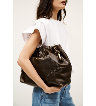 BA&SH Usnjena torba junij zelenkasto rjava