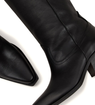 BA&SH Botas altas de Couro Cowboy preto