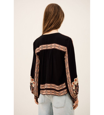 BA&SH Camisa solta estampada Preto Valda