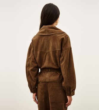 BA&SH veste en daim Manon marron