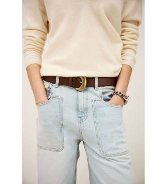 BA&SH Cintur�n Brad de piel marr�n